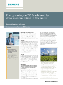 Energy savings of 35 % achieved by drive modernization in Chemnitz