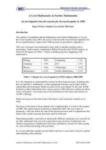 A Level Mathematics &amp; Further Mathematics