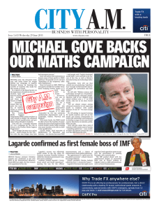 MICHAEL GOVE BACKS OUR MATHS CAMPAIGN BUSINESS WITH PERSONALITY