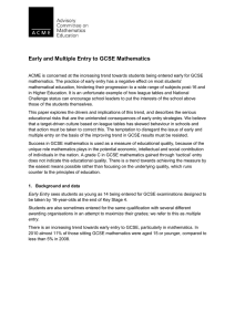 Early and Multiple Entry to GCSE Mathematics