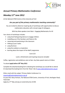 Annual Primary Mathematics Conference Monday 11 June 2012