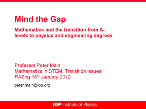 Mind the Gap  Mathematics and the transition from A-