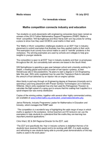 Maths competition connects industry and education  Media release 19 July 2012