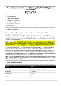 Avocent® Universal Management Gateway 2000/4000/6000 Appliance Release Notes Version 2.6.0.14 August 22, 2014