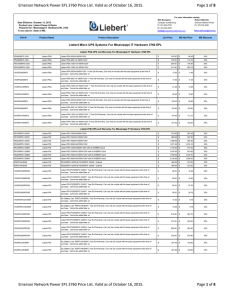 Emerson Network Power EPL 3760 Price List. Valid as of... 1