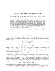 `-ADIC PROPERTIES OF PARTITION FUNCTIONS