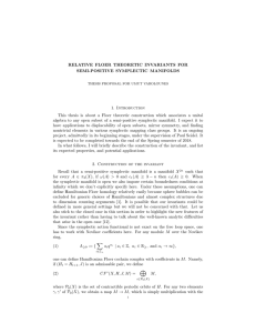RELATIVE FLOER THEORETIC INVARIANTS FOR SEMI-POSITIVE SYMPLECTIC MANIFOLDS 1. Introduction