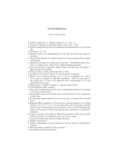 FUNKAMENTALS • Euclid’s algorithm, i.e. finding solutions to ax + by =... • Legendre transform, in particular finds a map T