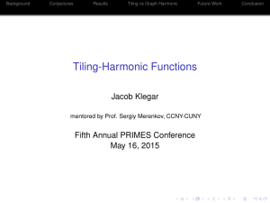 Tiling-Harmonic Functions Jacob Klegar Fifth Annual PRIMES Conference May 16, 2015