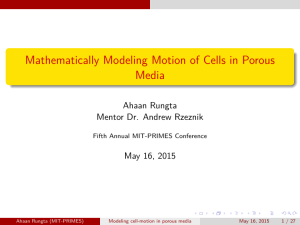 Mathematically Modeling Motion of Cells in Porous Media Ahaan Rungta