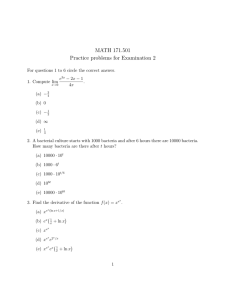MATH 171.501 Practice problems for Examination 2