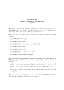 MATH 220.903 Practice Problems for Examination 2 Fall 2005