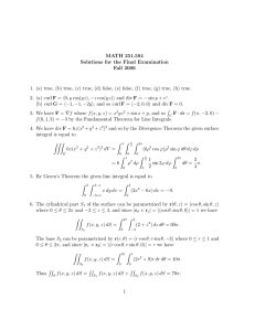 MATH 251.504 Solutions for the Final Examination Fall 2006