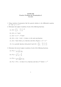 MATH 308 Practice Problems for Examination 2 Fall 2008