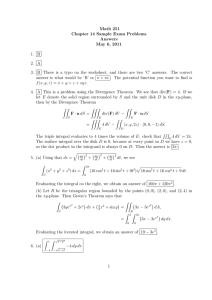 Math 251 Chapter 14 Sample Exam Problems Answers May 6, 2011