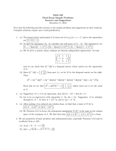 Math 323 Final Exam Sample Problems Answers and Suggestions December 11, 2013