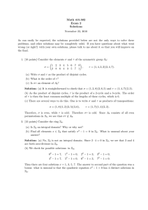 Math 415.502 Exam 2 Solutions November 23, 2010