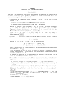 Math 470 Answers to Final Exam Sample Problems December 6, 2011