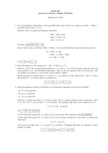 Math 470 Answers to Exam 1 Sample Problems September 27, 2011