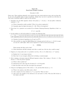 Math 470 Final Exam Sample Problems December 5, 2014