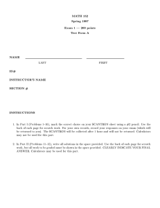 MATH 152 Spring 1997 Exam 1 | 200 points Test Form A