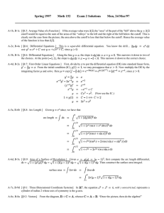 Spring 1997 Math 152 Exam 2 Solutions Mon, 24/Mar/97