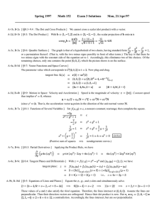 Spring 1997 Math 152 Exam 3 Solutions Mon, 21/Apr/97