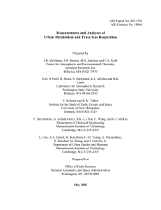 Measurements and Analyses of Urban Metabolism and Trace Gas Respiration