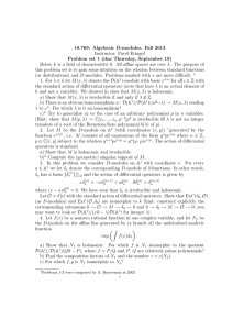 18.769: Algebraic D-modules. Fall 2013 Instructor: Pavel Etingof