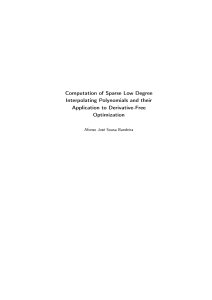 Computation of Sparse Low Degree Interpolating Polynomials and their Application to Derivative-Free Optimization