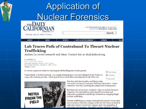 Application of Nuclear Forensics APS 1