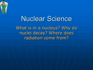 Nuclear Science What is in a nucleus? Why do radiation come from?