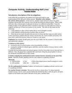 Computer Activity: Understanding Half Lives Teacher Notes Introductory description of the investigations: Additional