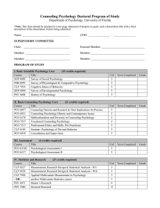 Counseling Psychology Doctoral Program of Study