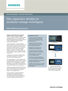 The capacitive divider in medium-voltage switchgear Instrumentation, Controls &amp; Electrical SPPA-E3000 Electrical Solutions
