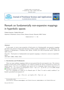 Remark on fundamentally non-expansive mappings in hyperbolic spaces Cholatis Suanoom, Chakkrid Klin-eam