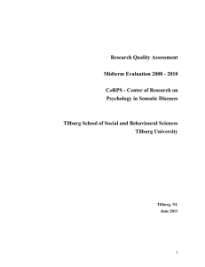 Research Quality Assessment Midterm Evaluation 2008 - 2010 o