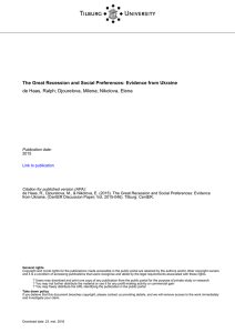 Tilburg University The Great Recession and Social Preferences: Evidence from Ukraine