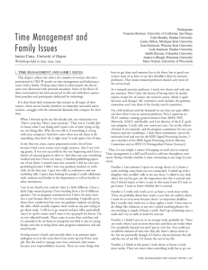 1. TIME MANAGEMENT AND FAMILY ISSUES