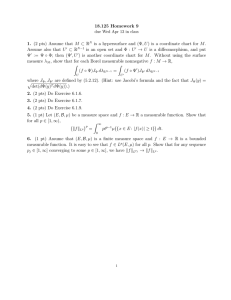 18.125 Homework 9 1. (2 pts) Assume that M ⊂ R