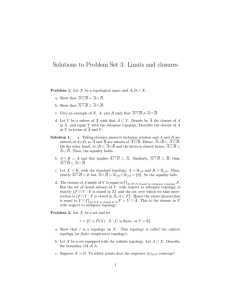 Solutions to Problem Set 3: Limits and closures