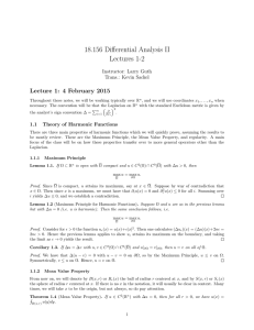 18.156 Differential Analysis II Lectures 1-2 Lecture 1: 4 February 2015