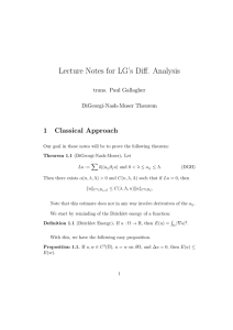 Lecture Notes for LG’s Diﬀ. Analysis 1 Classical Approach trans. Paul Gallagher