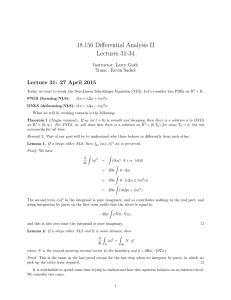 18.156 Differential Analysis II Lectures 31-34 Lecture 31: 27 April 2015