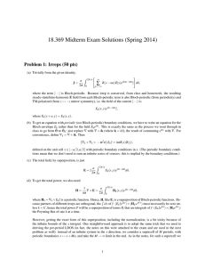 18.369 Midterm Exam Solutions (Spring 2014) Problem 1: Irreps (50 pts) ∑