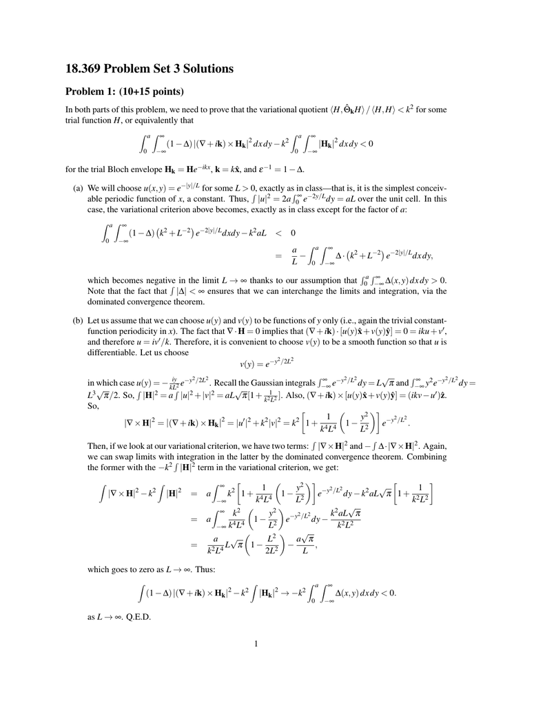 18 369 Problem Set 3 Solutions Problem 1 10 15 Points