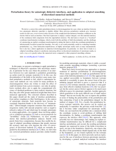 Perturbation theory for anisotropic dielectric interfaces, and application to subpixel... of discretized numerical methods