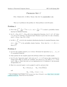 Problem Set 1 ∗ Due: March 20, 11.59pm. Email the pdf to