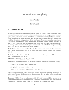 Communication complexity 1 Introduction Victor Vasiliev