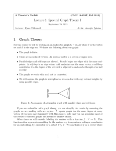 Lecture 6: Spectral Graph Theory I